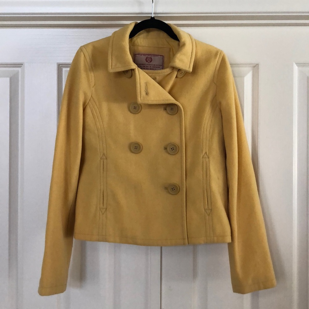 Abercrombie yellow double breasted wool jacket